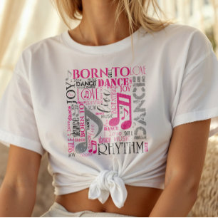 Geboren om te Dansen Roze/Zwart ID277 T-shirt
