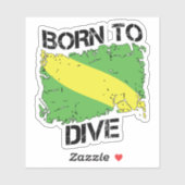 Geboren om te duiken Nitrox Flag Sticker (Vel)