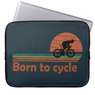  geboren om te fietsen laptop sleeve