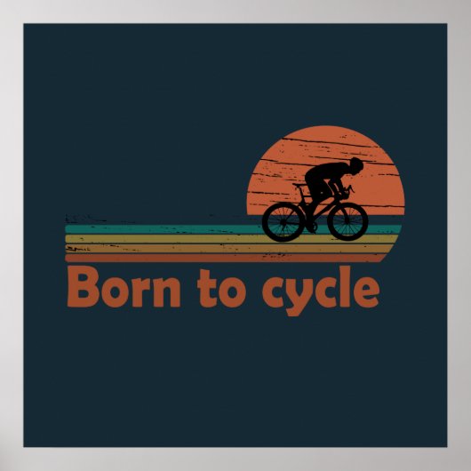 Geboren om te fietsen - MTB Mountainbiken Grappig Poster (Voorkant)