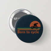  geboren om te fietsen ronde button 5,7 cm (Voorkant /achterkant)