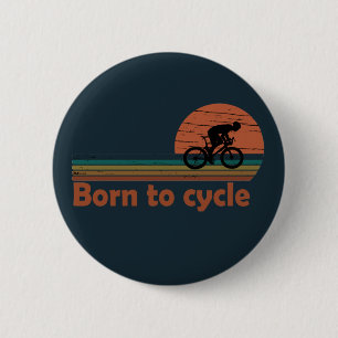  geboren om te fietsen ronde button 5,7 cm