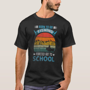 Geboren om te gaan vissen Baars Visser Kinderen J T-shirt