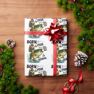 Geboren om te gaan vissen Gedwongen om naar school Cadeaupapier