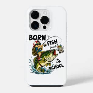 Geboren om te gaan vissen Gedwongen om naar school iPhone 14 Plus Hoesje