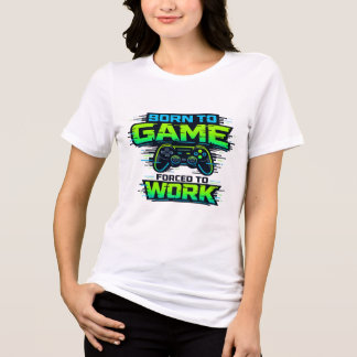 Geboren om te gamen 😎🎮 Gedwongen om te werken 💼 Tri-Blend Shirt