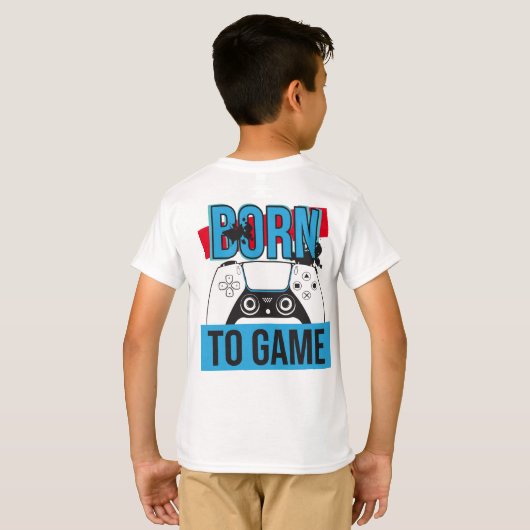 GEBOREN OM TE GAMEN MET MIJN CONSOLE T-SHIRT (Achterkant volledig)