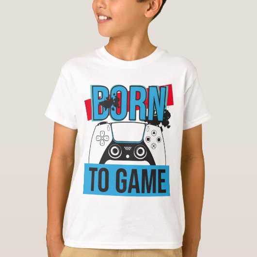 GEBOREN OM TE GAMEN MET MIJN CONSOLE T-SHIRT (Voorkant)