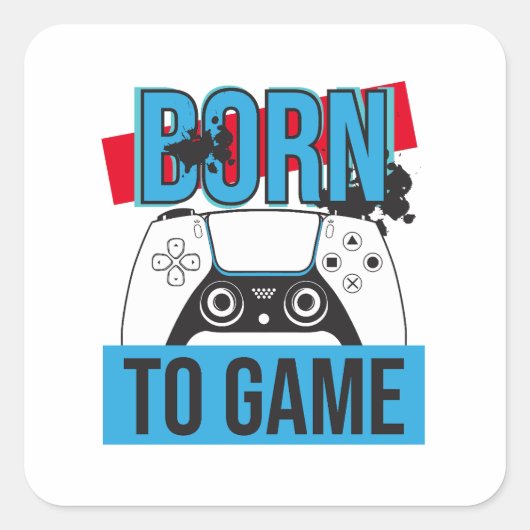 GEBOREN OM TE GAMEN MET MIJN CONSOLE VIERKANTE STICKER (Voorkant)
