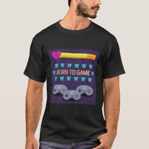 Geboren om te gamen - Retro 8-Bit Pixel Art T-shir T-shirt