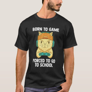 Geboren om te gamen   Videogamerkat   Computer gam T-shirt