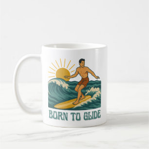Geboren om te Glijden California Surfer Retro Surf Koffiemok