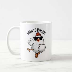 Geboren om te jagen grappige kip woordspeling koffiemok