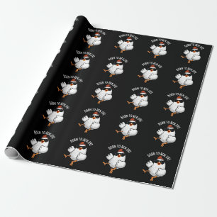 Geboren om te Jive Funny Chicken Pun Dark BG Cadeaupapier