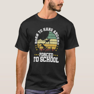 Geboren om te klimmen Gedwongen naar school Boulde T-shirt