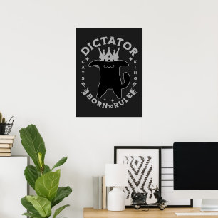 Geboren om te regeren Grappig kattenontwerp Poster
