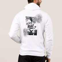 Geboren om te regeren luipaard grafische hoodie