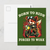 Geboren om te rijden Gedwongen om te werken Briefkaart (Voorkant / Achterkant)