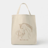 Geboren om te rijden: Kind & Paard Canvas Tote Bag (Achterkant)