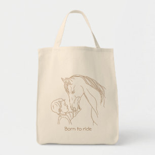 Geboren om te rijden: Kind & Paard Canvas Tote Bag