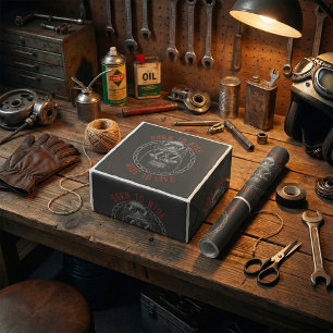 Geboren om te rijden Skull Biker rijden om te leve Cadeaupapier