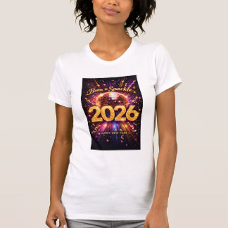 Geboren om te schitteren 2026 Disco Bal Gelukkig N T-shirt
