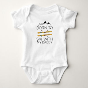 Geboren om te skiën met papa - Ski Baby - Skier Romper