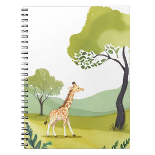 Geboren om te Verkennen Giraffe Watercolor Safar Notitieboek