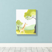 Geboren om te verkennen | Giraffe Waterverf Nurser Canvas Afdruk (Insitu (Houten vloer))