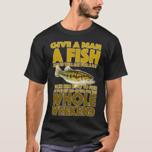 Geboren om te vissen Gedwongen om te werken Retro T-shirt