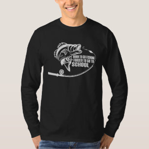 Geboren om te vissen Grappige Bass Vissen Visser T-shirt