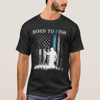 Geboren om te vissen maar gedwongen om te werken V T-shirt