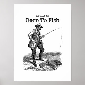 Geboren om te vissen poster
