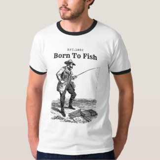 Geboren om te vissen t-shirt