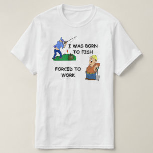 GEBOREN OM TE VISSEN T-SHIRT