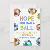 Geboren om te voetballen verjaardagsfeestje bedankkaart (Voorkant)