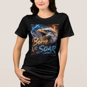 Geboren om te zweven Eagle T-Shirt Motivatie Vri