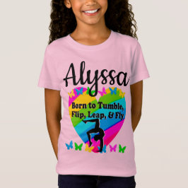 GEBOREN OM TUMBLE GYMNAST GIRL DESIGN T-SHIRT