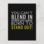 Geboren om uit te komen briefkaart (Voorkant)