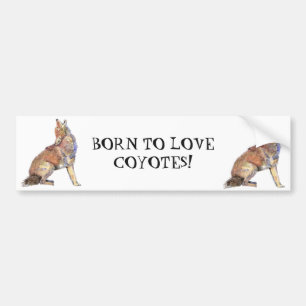 GEBOREN OM VAN COYOTES TE HOUDEN WILT U DIERLIJKE BUMPERSTICKER