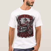 Geboren om vintage biker schedel motorfiets grafis