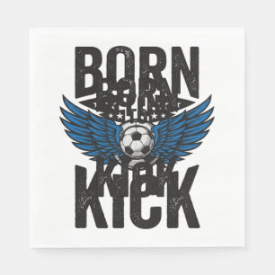 Geboren om Vintage Voetbal Wings Shirt Design_1 te Servet