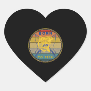 Geboren om visgeschenk hart sticker