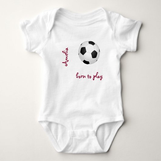 Geboren om voetbal te spelen football Persoonlijke Romper (Voorkant)