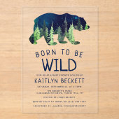 Geboren om vrij Baby shower te zijn Acryl Uitnodigingen (Voorkant)