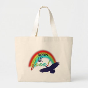 Geboren om vrij te zijn grote tote bag