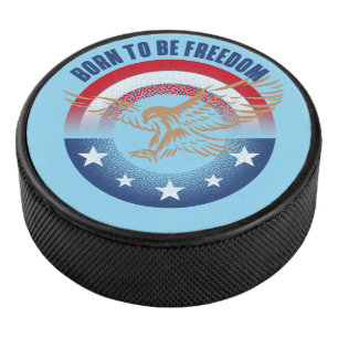 Geboren om vrij te zijn Patriottische Adelaar Hockey Puck
