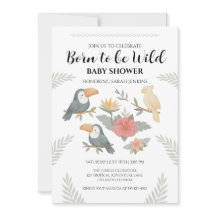 Geboren om Wild Toekan Baby Shower Uitnodiging
