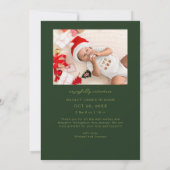 Geboren onder Mistletoe Green Geboorteaankondiging Aankondiging (Achterkant)