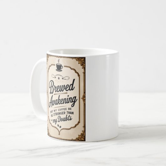 Geboren ontwaken koffiemok (Voorkant links)